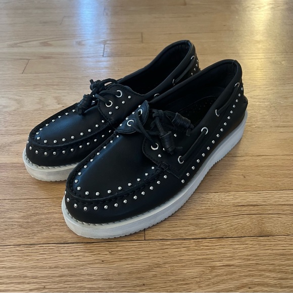 Sperry Shoes - Sperry x Rebecca Minkoff Authentic Original Studs Black Leather Boat Shoes Sz 9
